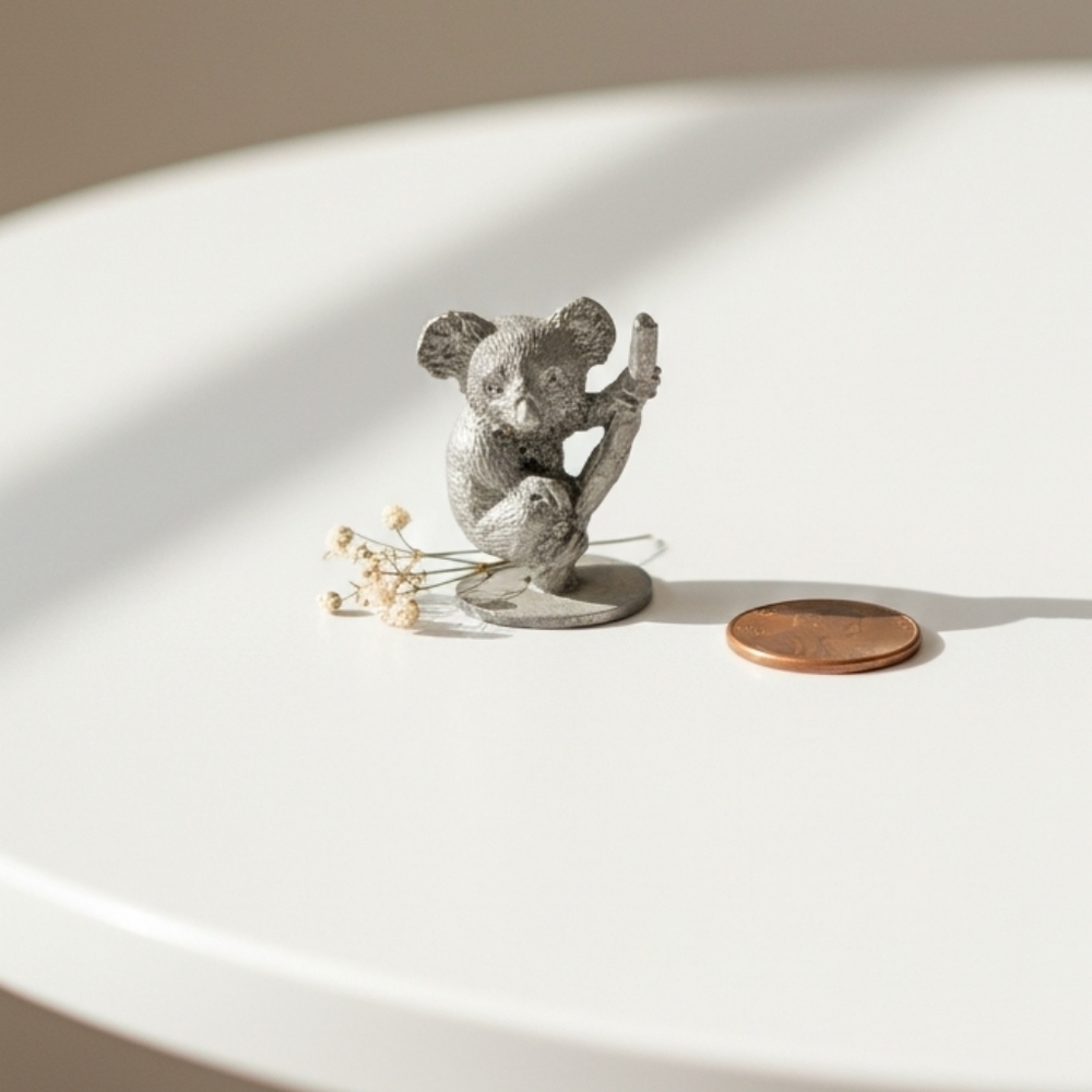 Vintage 1978 Spoontiques Pewter Koala Figurine Mini Collectible Animal Decor